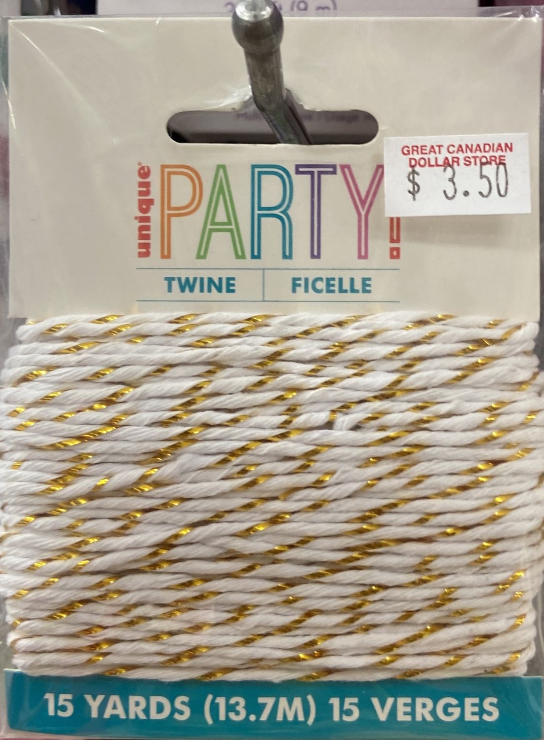 Unique: White with Gold Twine 15yds