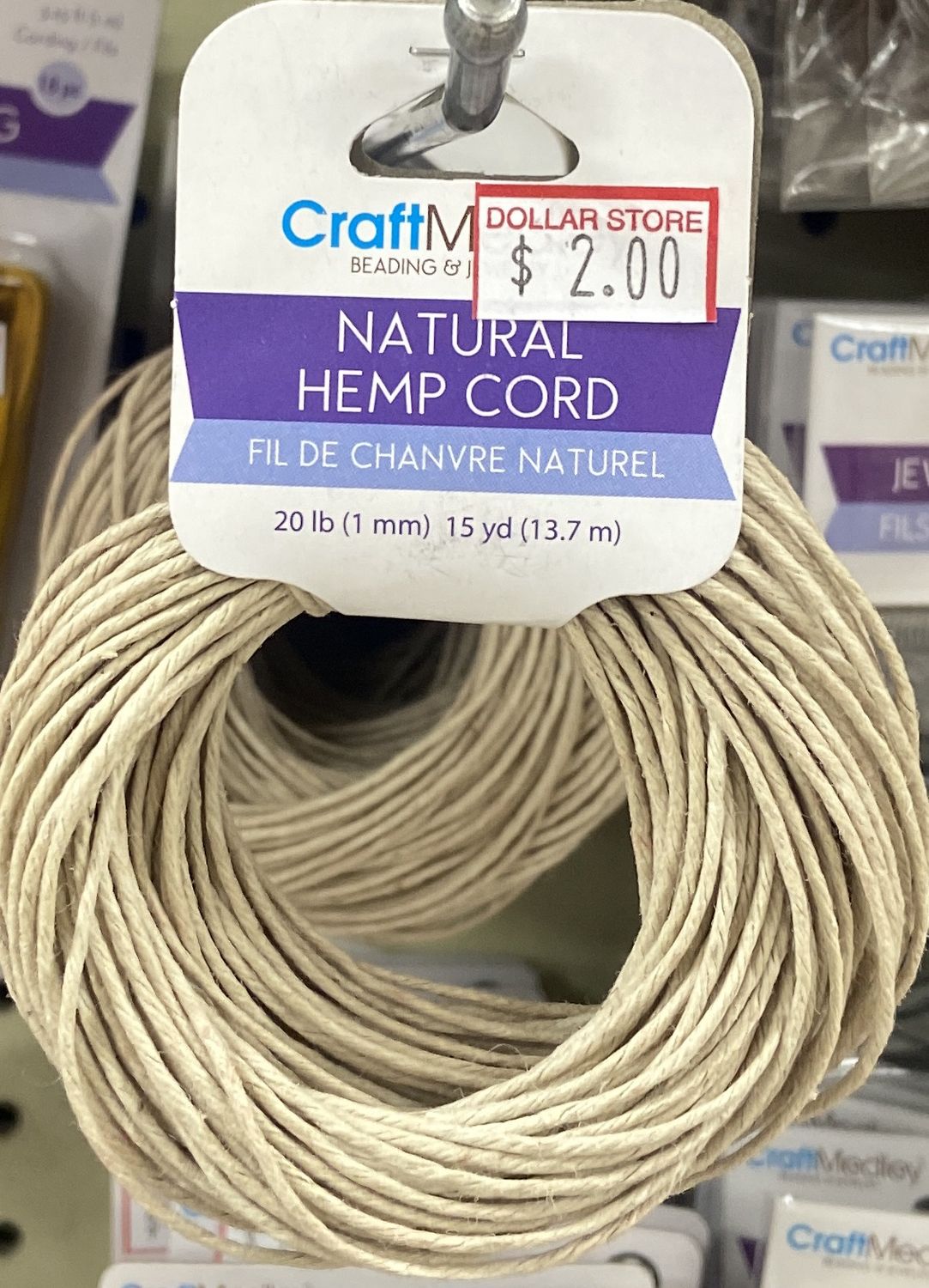 20lb(13.7mm) Natural Hemp Cord