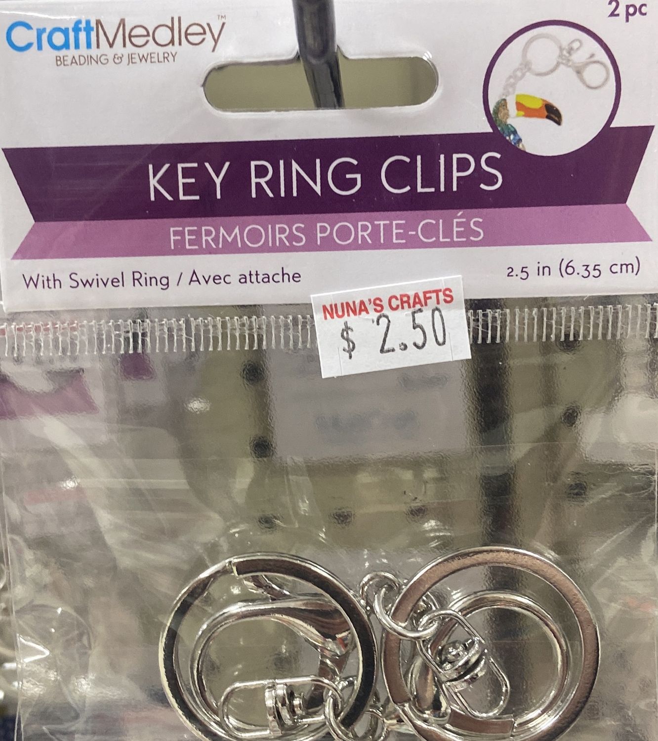 CraftMedley: 2.5&quot; Key Ring Clips with Swivel