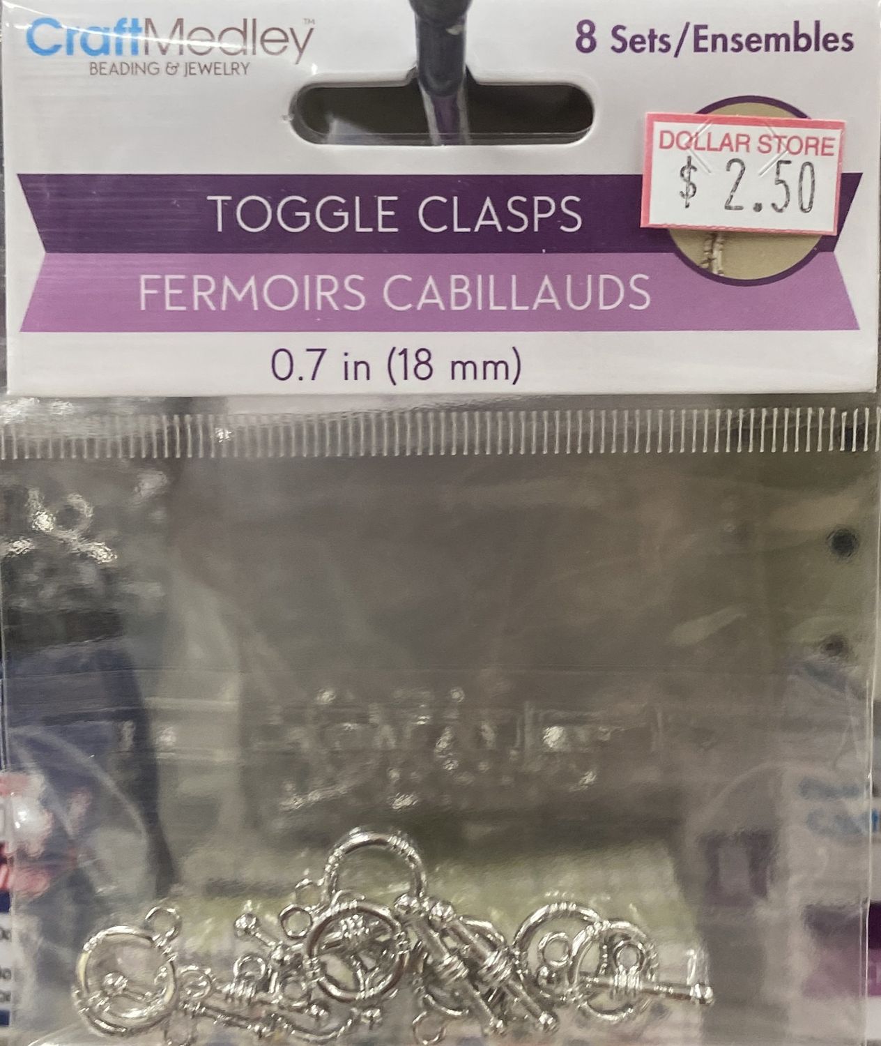 CraftMedley: 0.7&quot; Silver Toggle Clasps