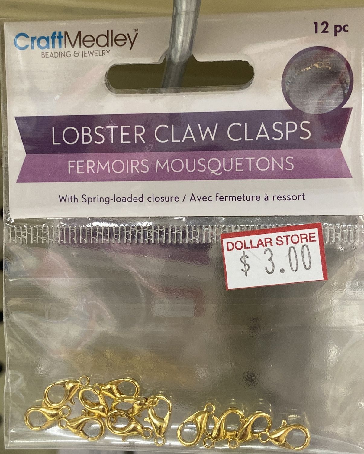 CraftMedley: Gold Spring-Loaded Closure Lobster Claw Clasps