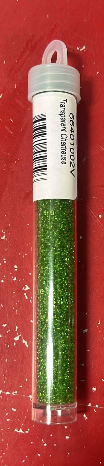 11/0 Czech Seed Beads (66401002V Transparent Chartreuse)