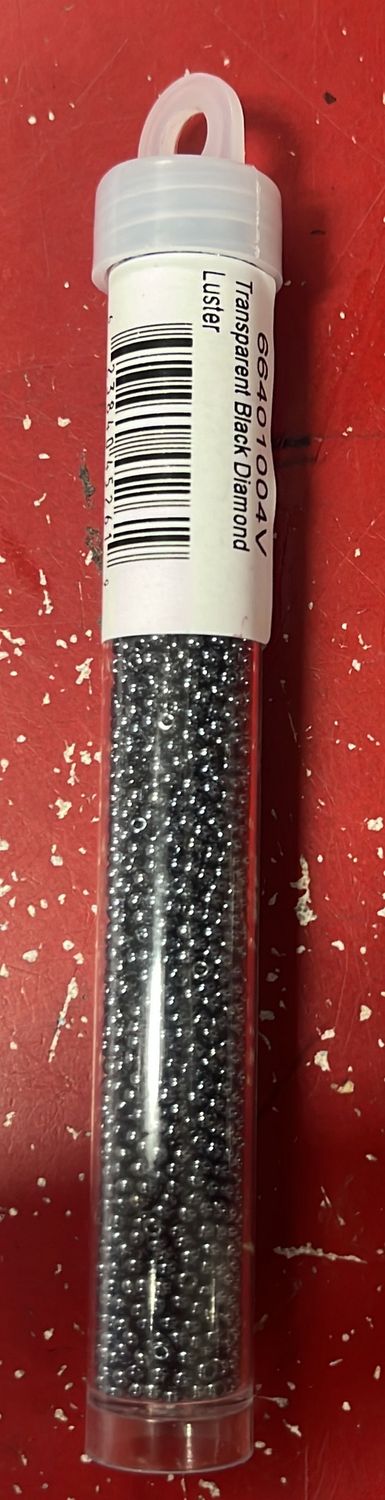 11/0 Czech Seed Beads (66401004V Transparent Black Diamond Luster)