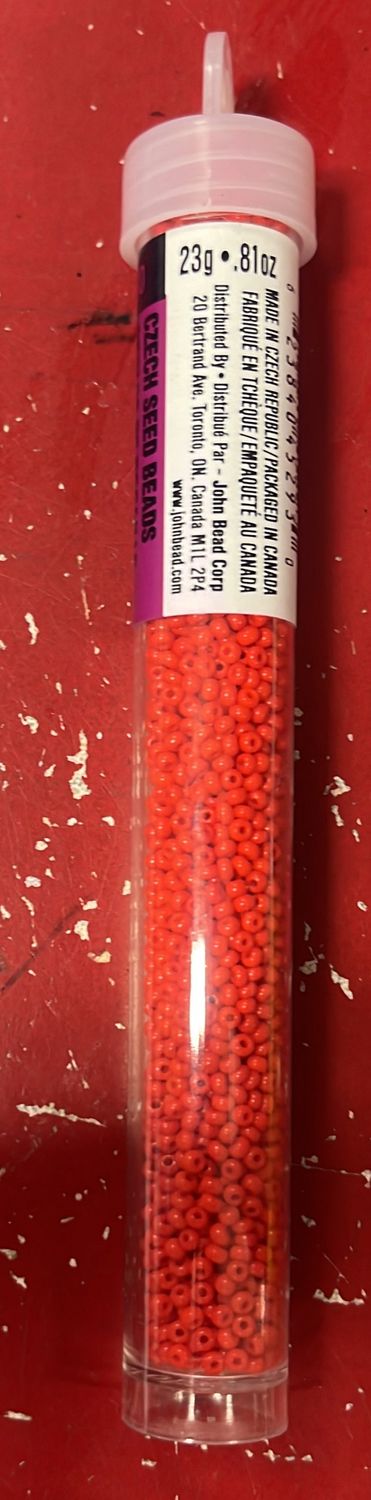 11/0 Czech Seed Beads (66434912V Opaque Light Red)