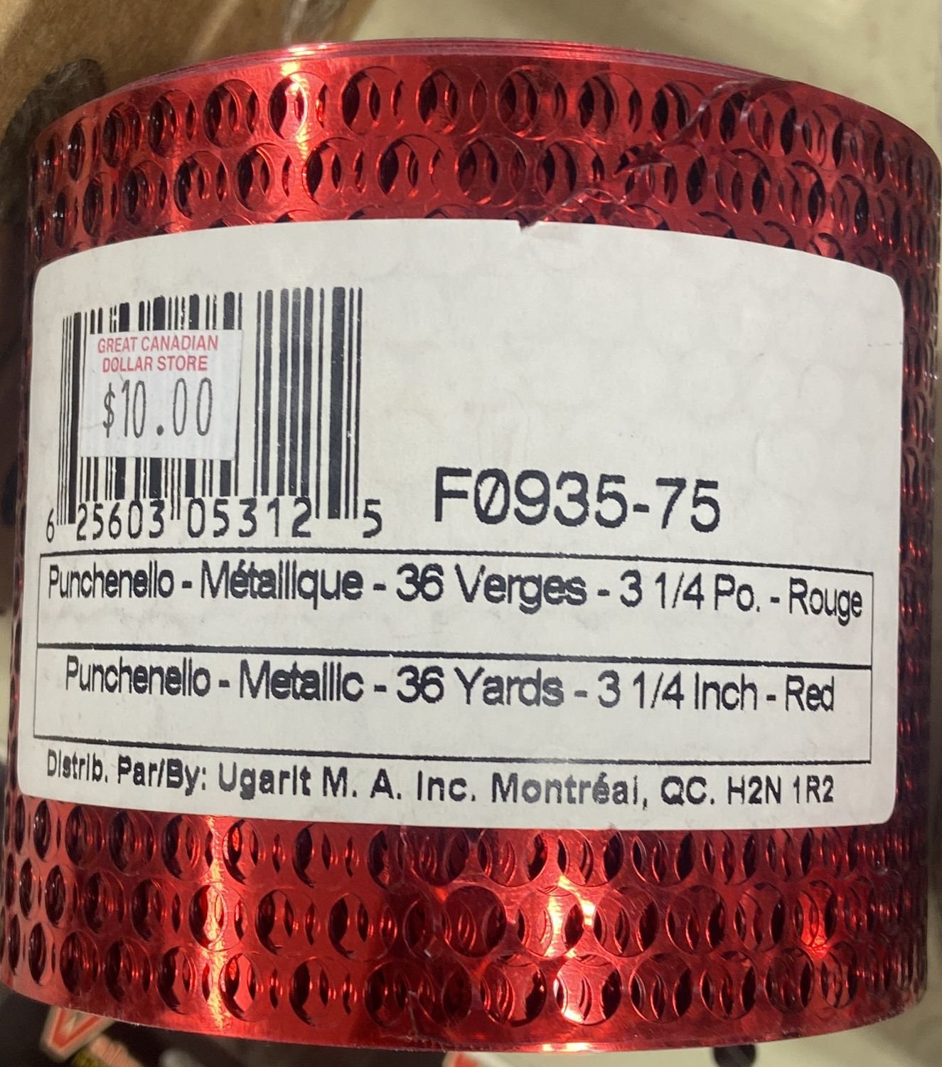 Ugarit: Red 36yds Metallic Punchenello