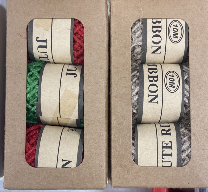 Link: 3x Natural/Red/Green Jute Ribbon