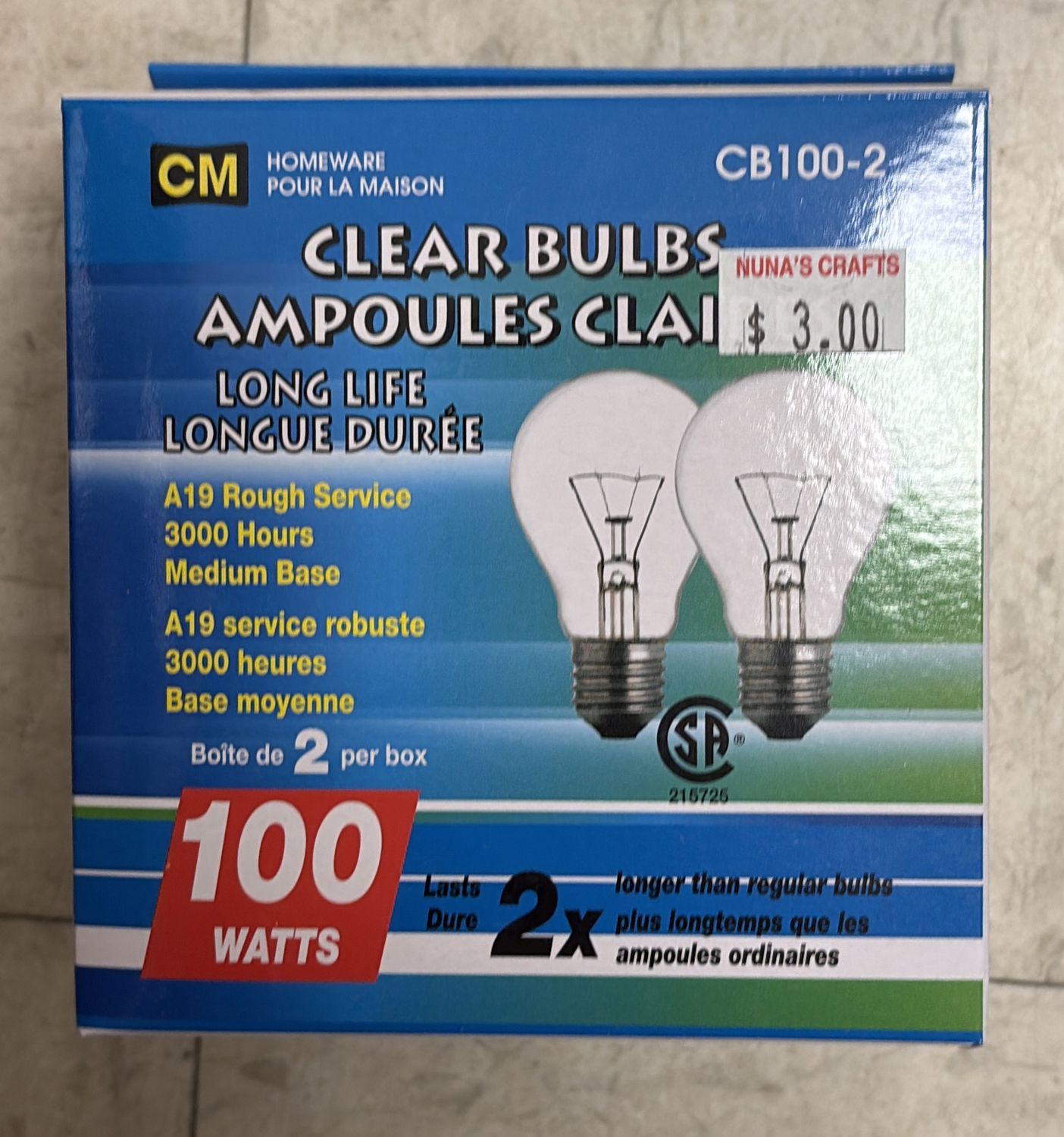 Clear bulbs 100 watts