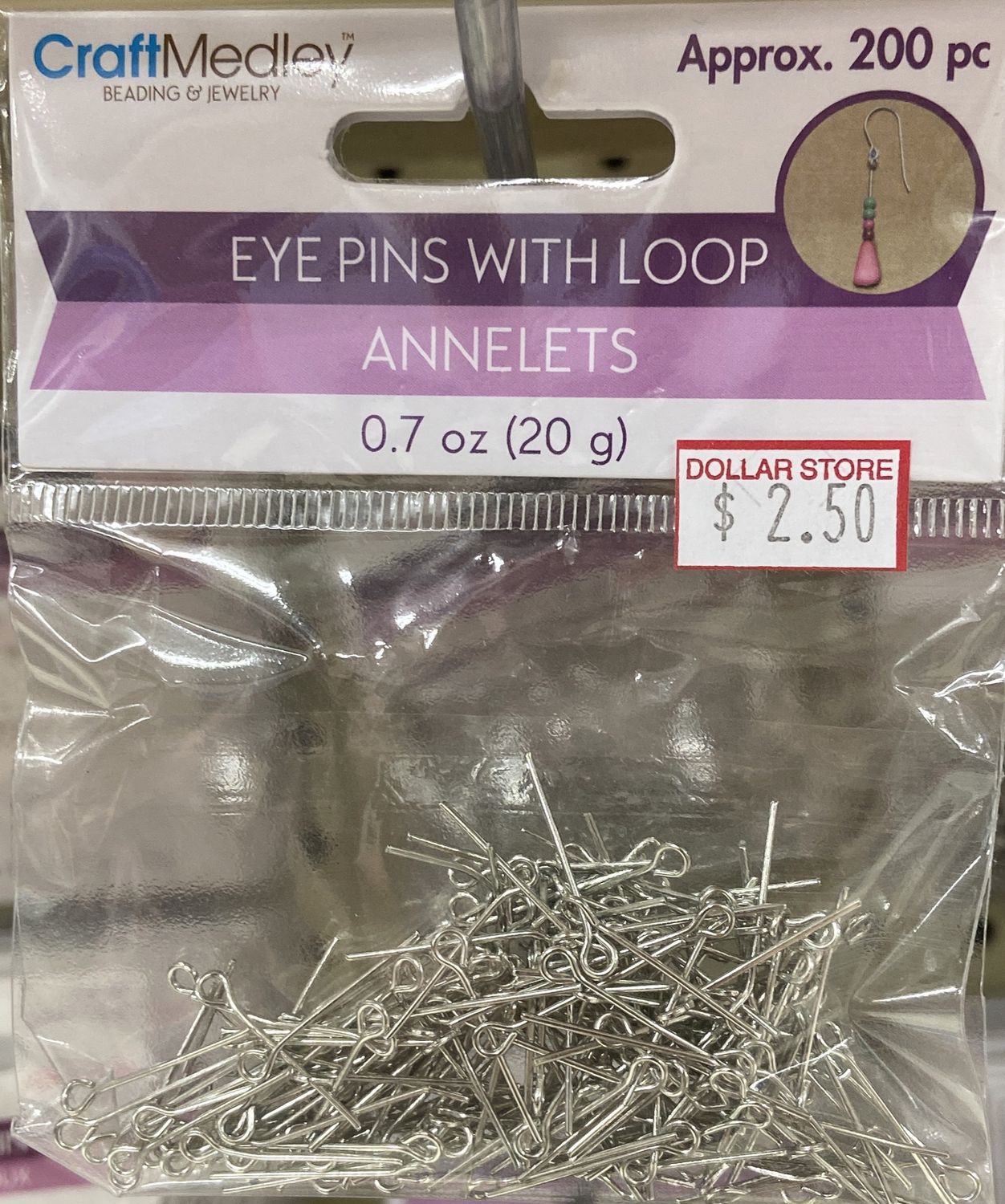 CraftMedley: 0.7oz Eye Pins with Loop