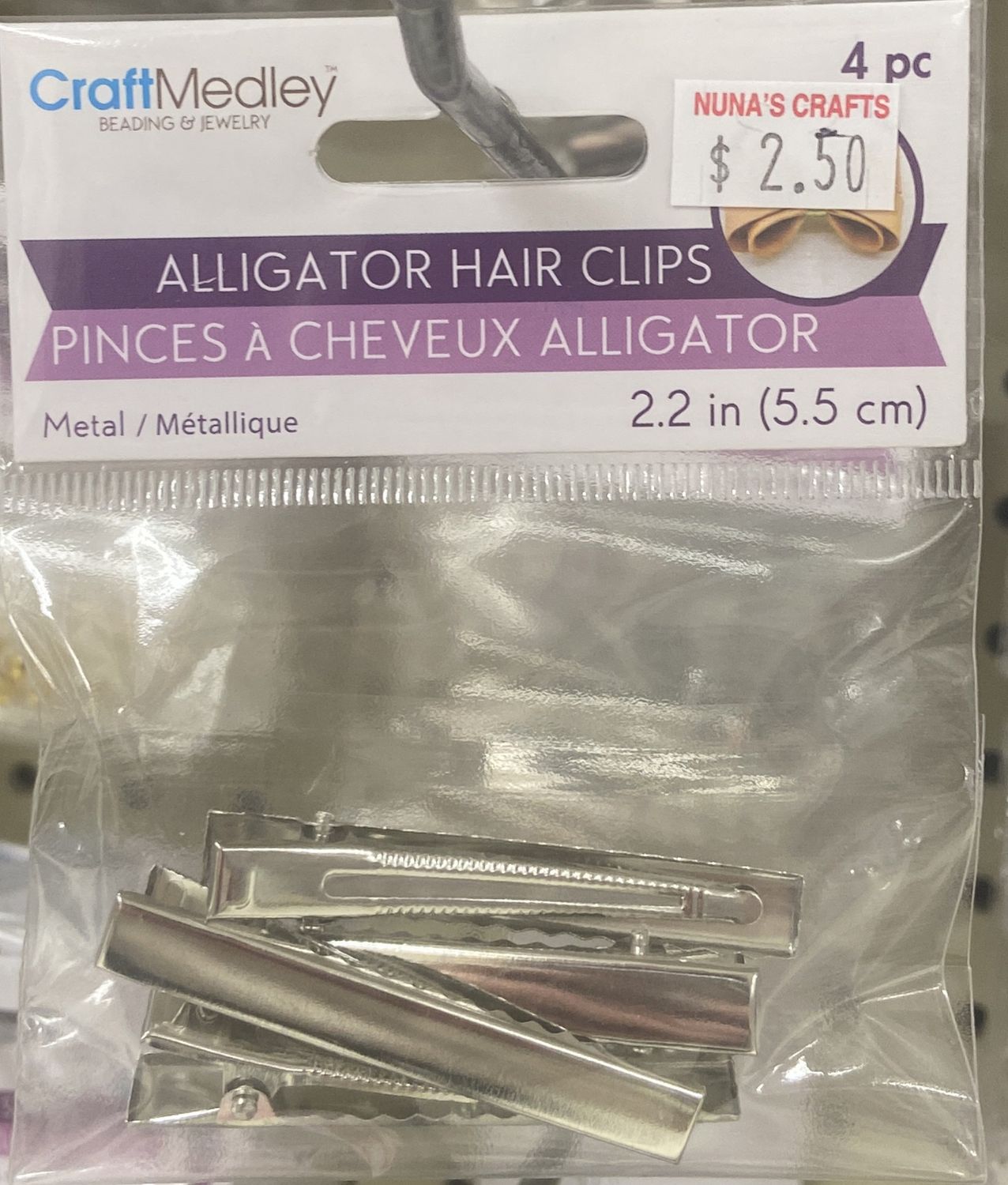 CraftMedley: 2.2&quot; Silver Metal Alligator Hair Clip