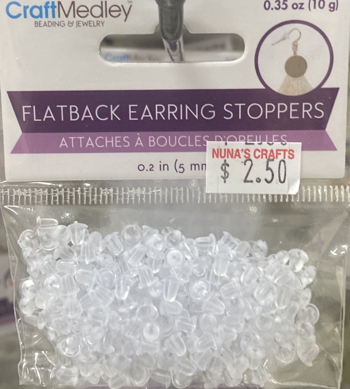 CraftMedley: 0.2&quot; Clear Flatback Earring Stoppers