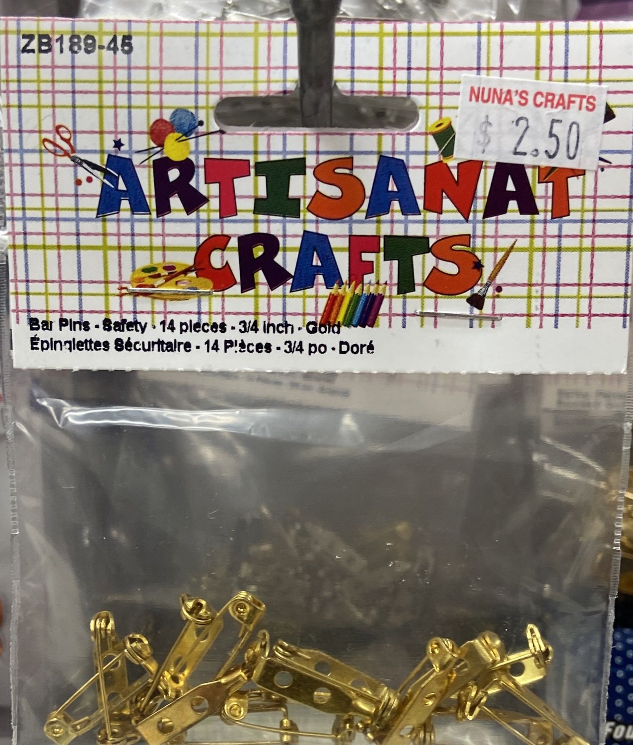 Ugarit: 14x Gold 3/4&quot; Bar Pins