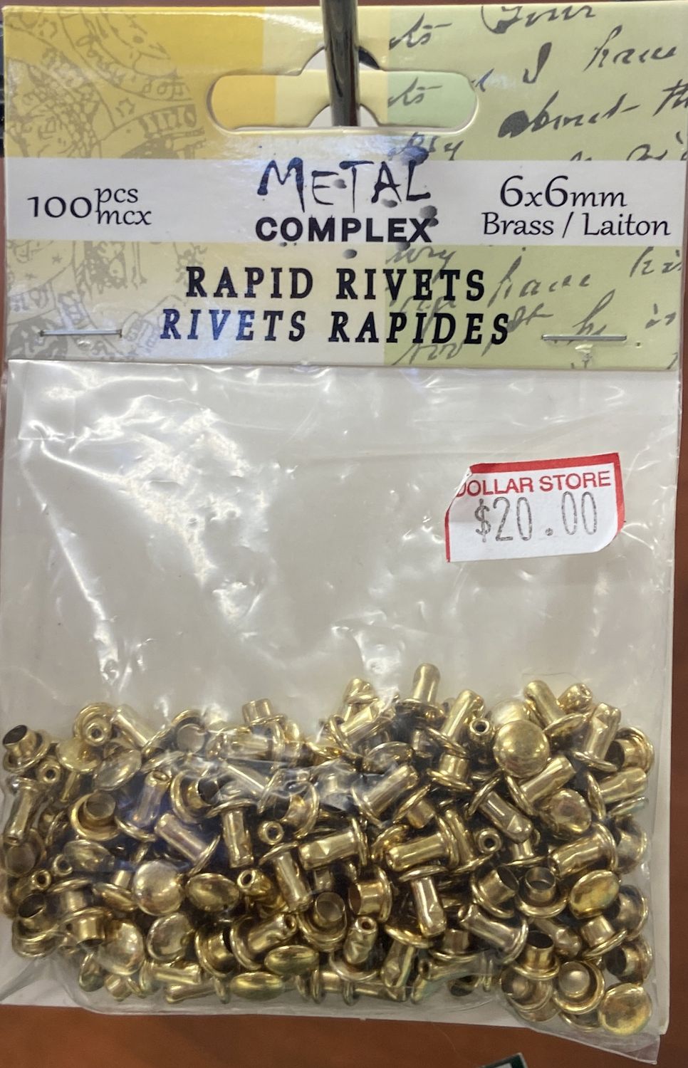 Metal Complex: 6x6mm Brass Rapid Rivets