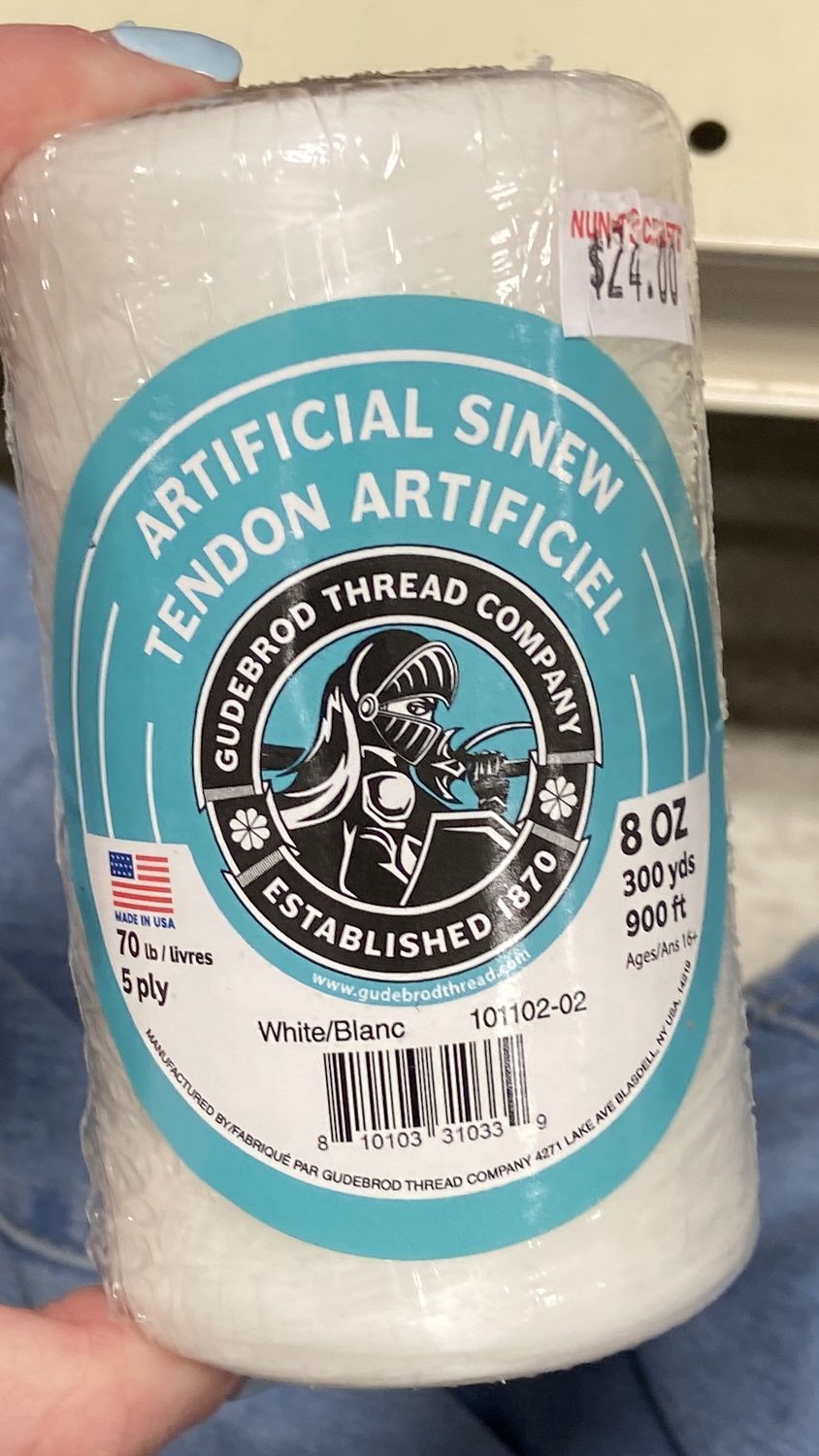 70lb/300yds White Artificial Sinew