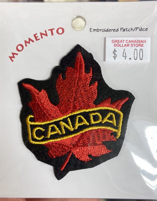 Flag Matrix: “Canada” on Maple Leaf Embroidered Patch