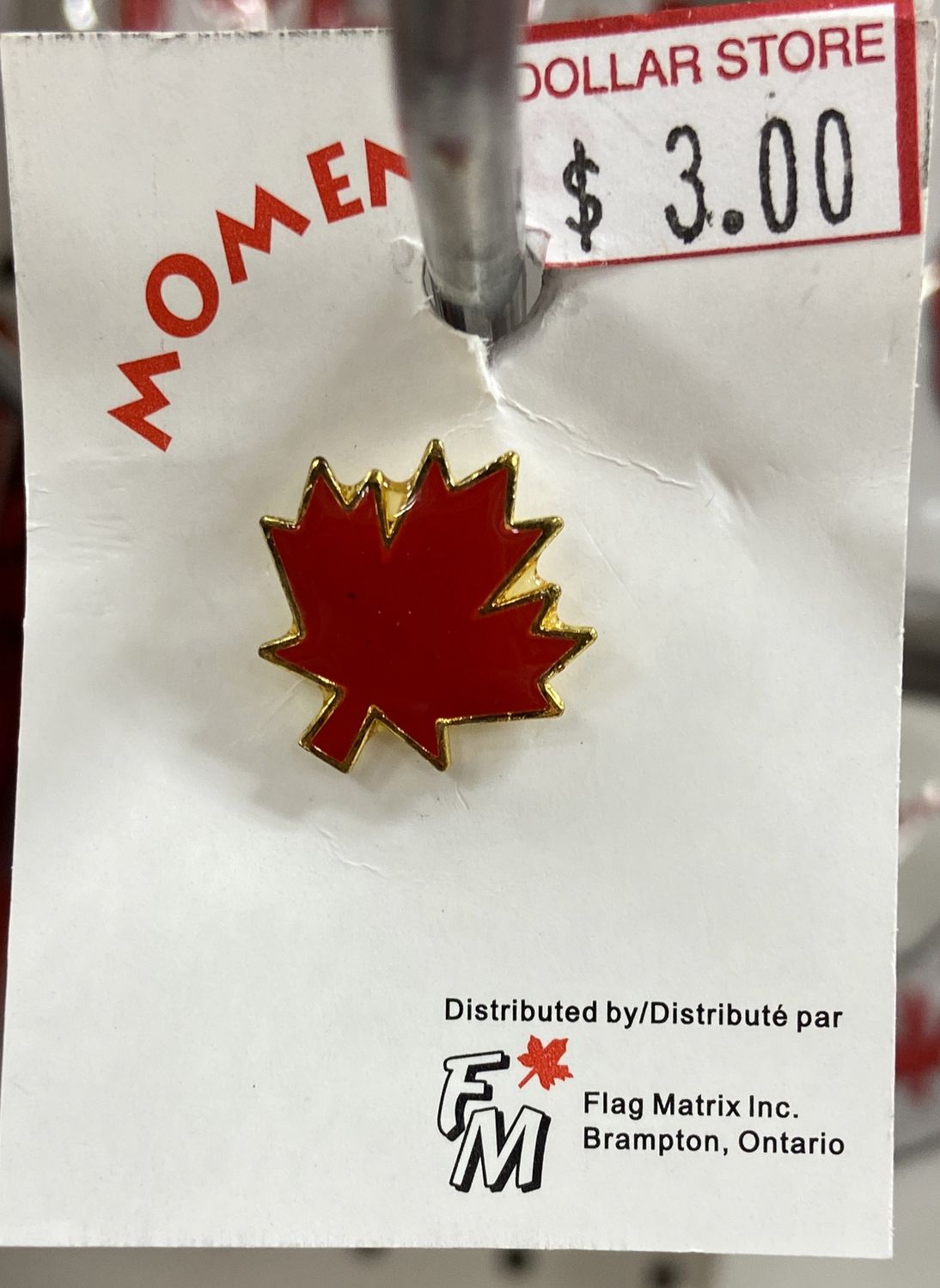 Flag Matrix: Maple Leaf Metal Pin