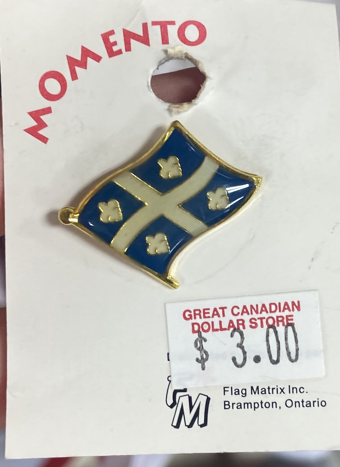 Flag Matrix: Quebec Flag Pin