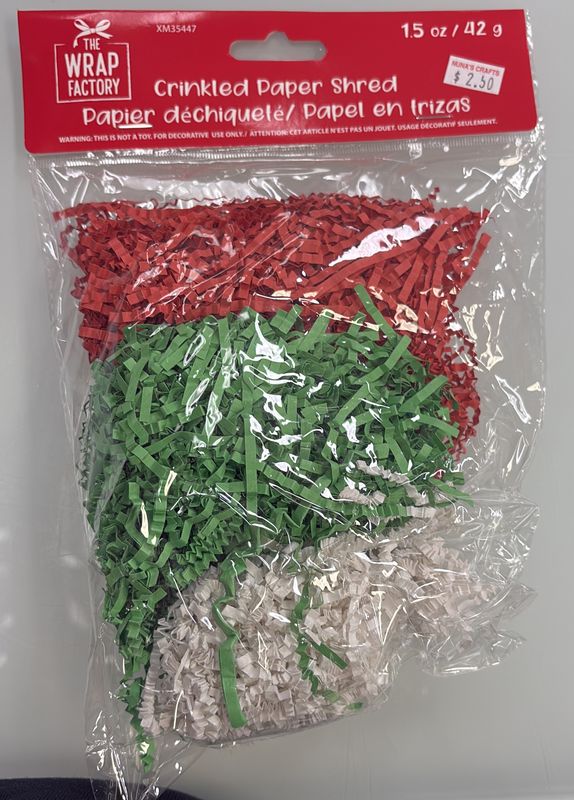 Wrap factory crinkled paper shred