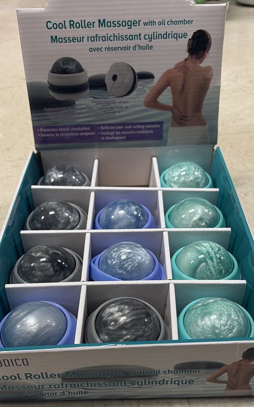 Cool roller massager with oil chamber