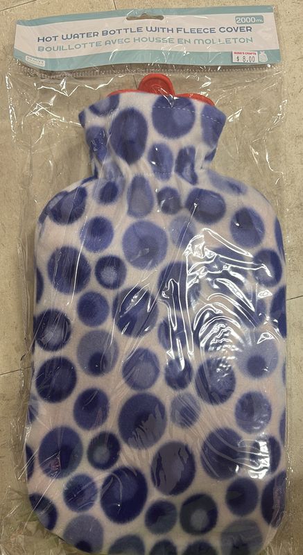 Hot water bottle with fleece cover 2000ML