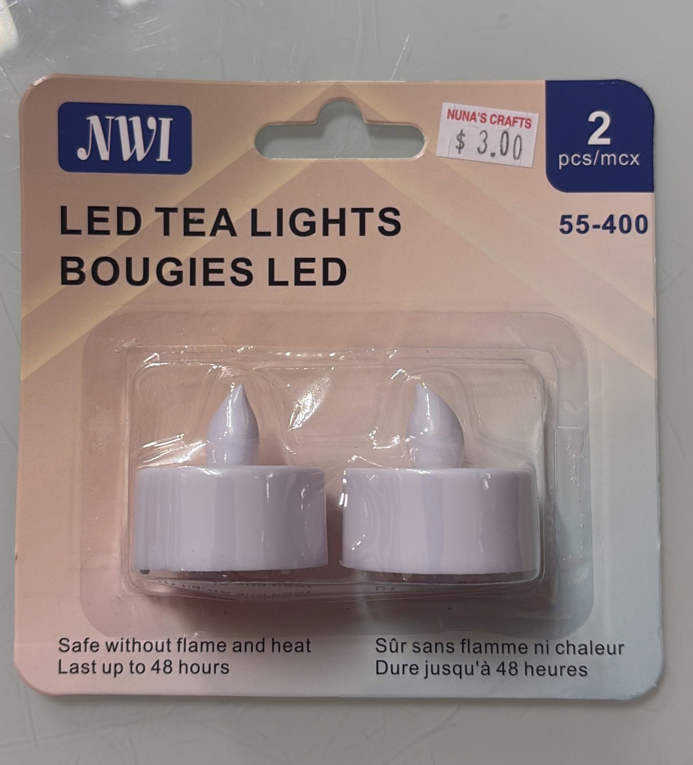 NWI LED tea lights  2 packs