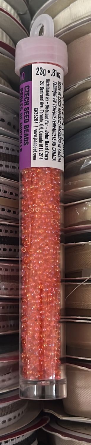 11/0 Czech Seed Beads (66434947V Transparent Orange)