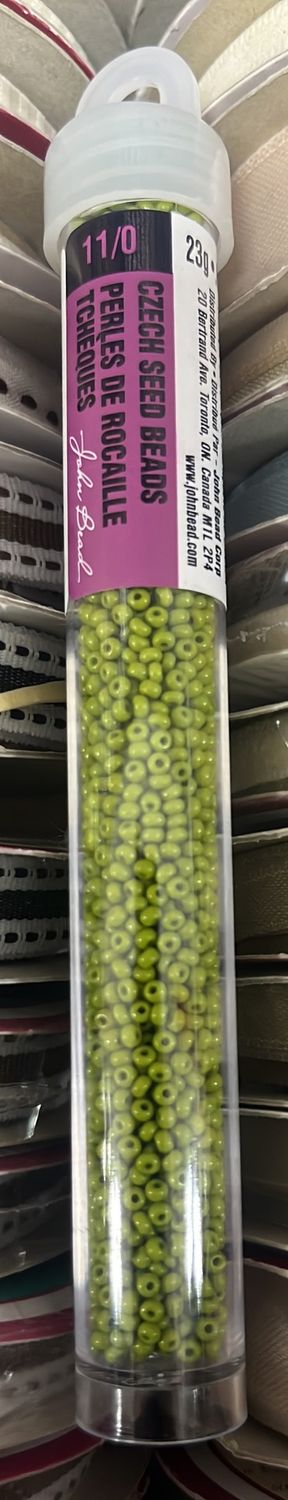 11/0 Czech Seed Beads (66401024V Opaque Light Green)