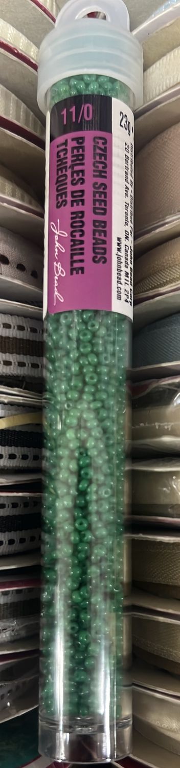 11/0 Czech Seed Beads (66401011V Opaque Green)