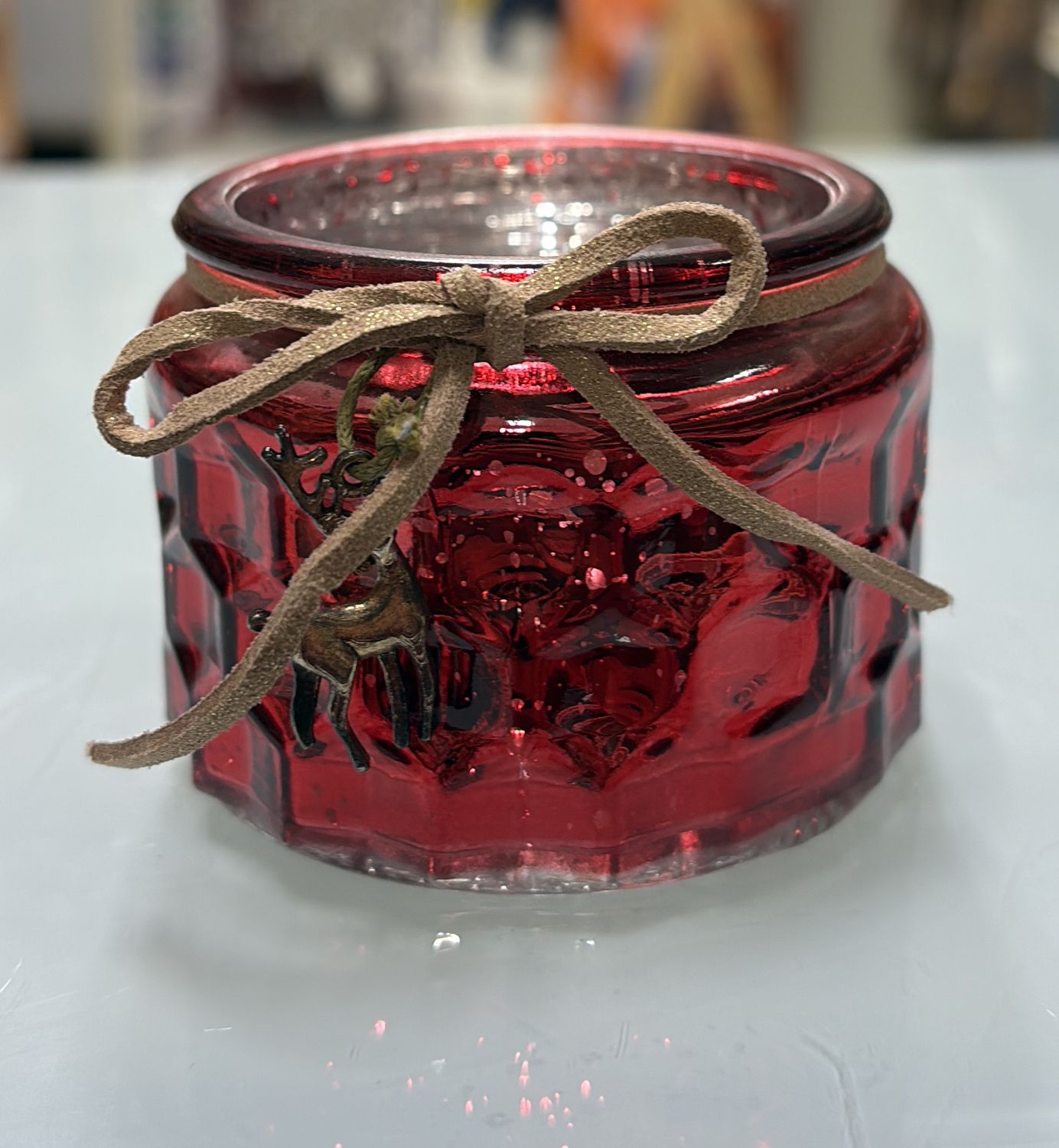 Christmas decorative candle holder with ribbon 5CM