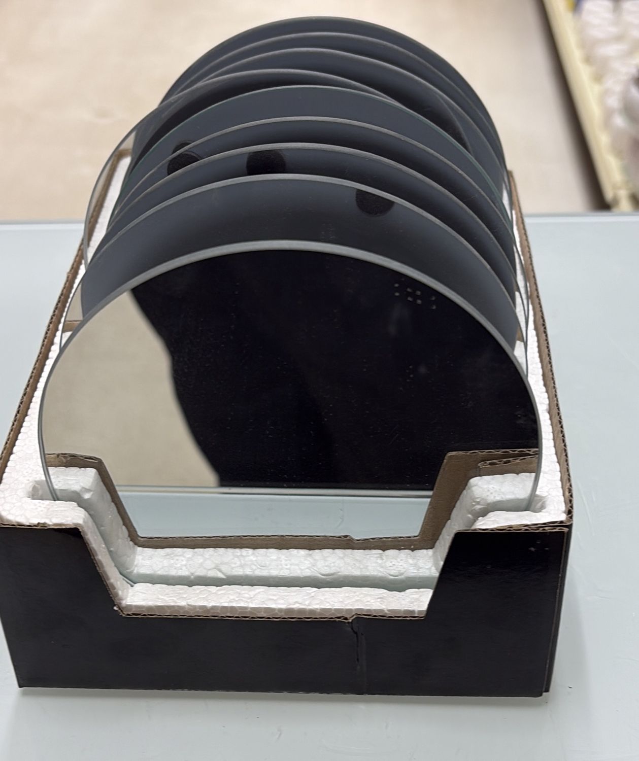 Small round glass candle plate