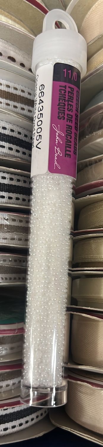 11/0 Czech Seed Beads (66435005V Opaque White Dyed Pearl)