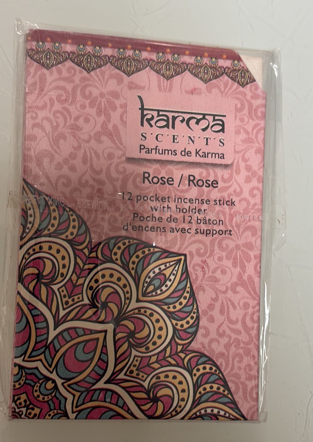 Karma scents rose 12 pocket incense stick