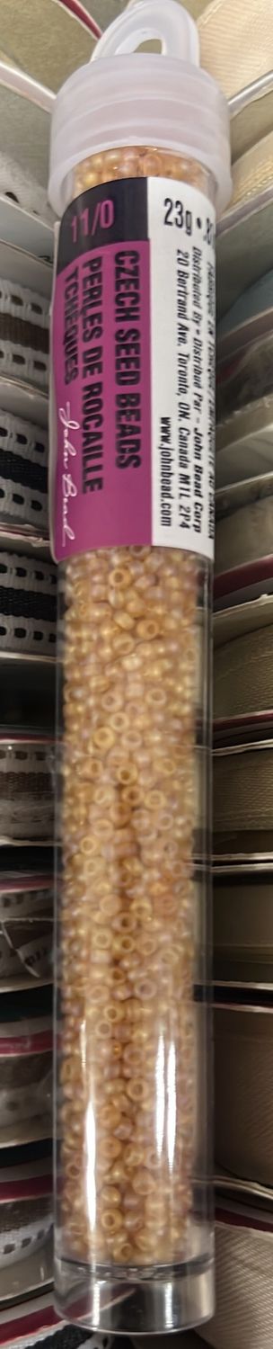 11/0 Czech Seed Beads (66434961V Transparent Topaz AB Matte)