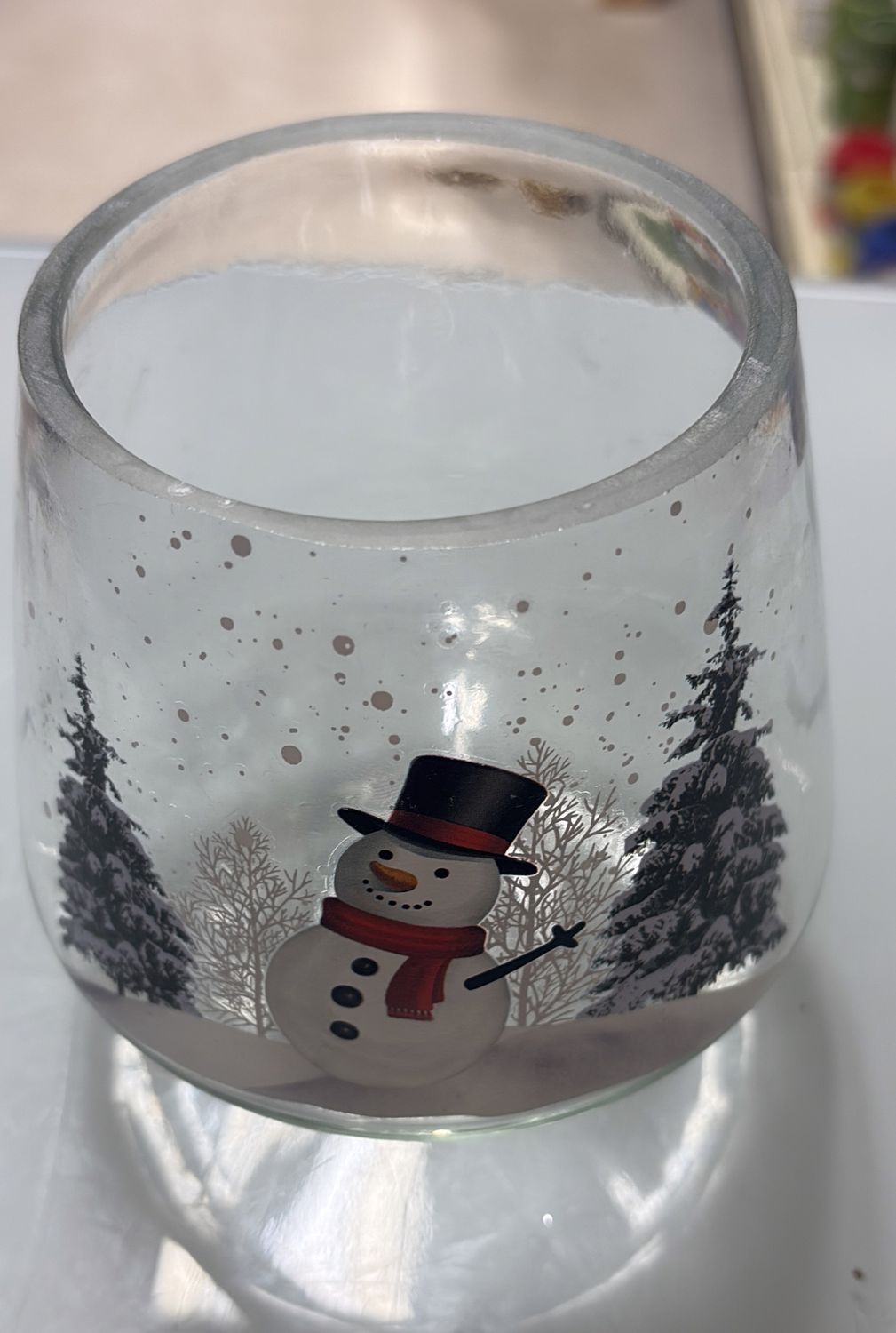 Snowman decorative candle holder 11.4cm