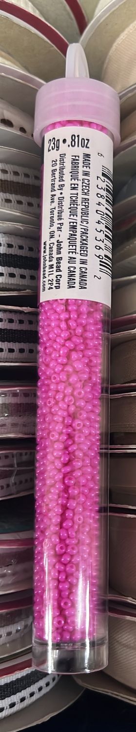 11/0 Czech Seed Beads (66435001V Opaque Rose Dyed)