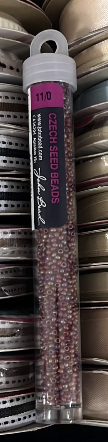 11/0 Czech Seed Beads (66434959V Transparent Light Red AB Matte)