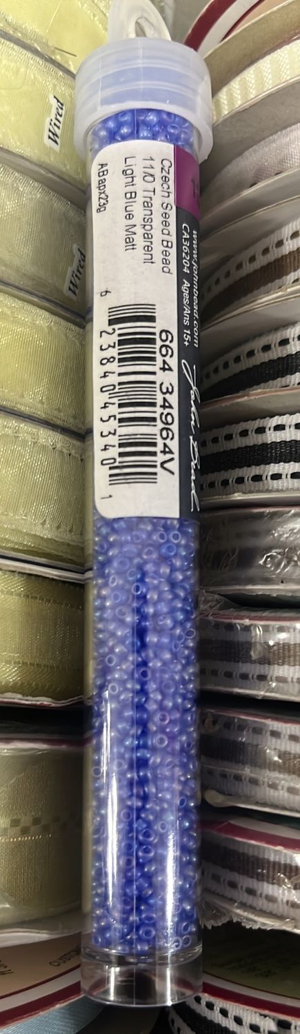 11/0 Czech Seed Beads (66434964V Transparent Light Blue Matte)
