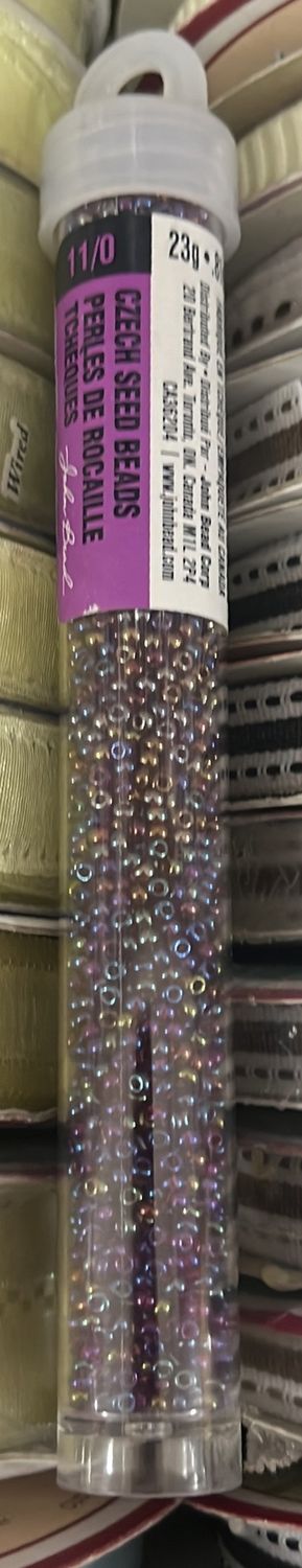 11/0 Czech Seed Beads (66434953V Transparent Red AB)