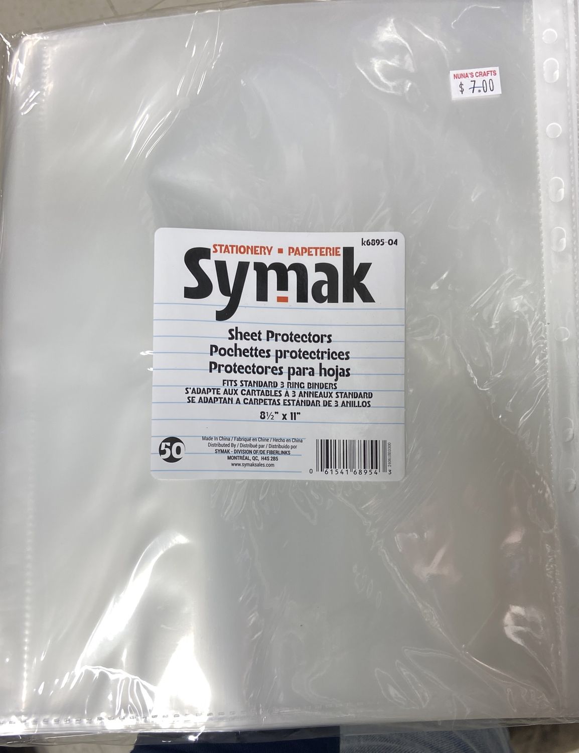 Symak: 8 1/2&quot; x 11&quot; Sheet Protecters 50 pcs
