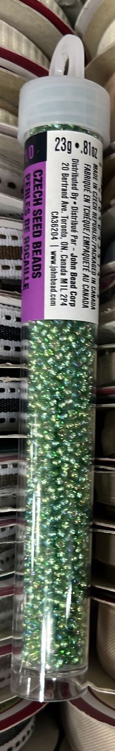 11/0 Czech Seed Beads (66435063V S/L Green Rainbow)