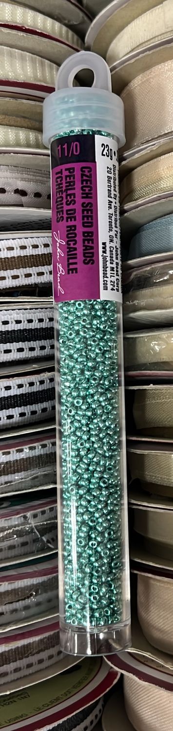 11/0 Czech Seed Beads (66435021V Metallic Green)