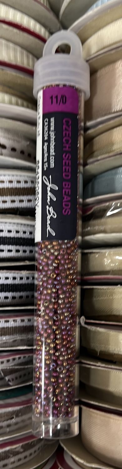 11/0 Czech Seed Beads (66435050V Opaque Ruby AB)