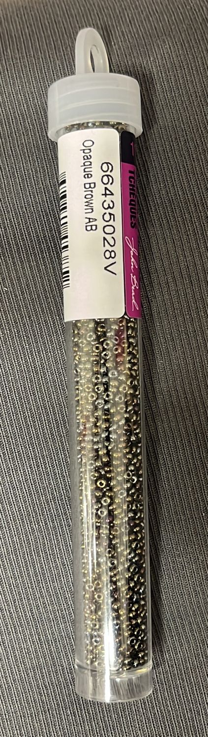 11/0 Czech Seed Beads (66435028V Opaque Brown AB)