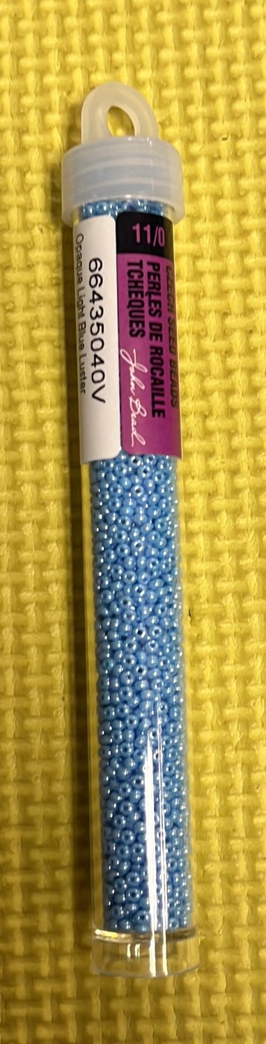 11/0 Czech Seed Beads (66435040V Opaque Blue Luster)