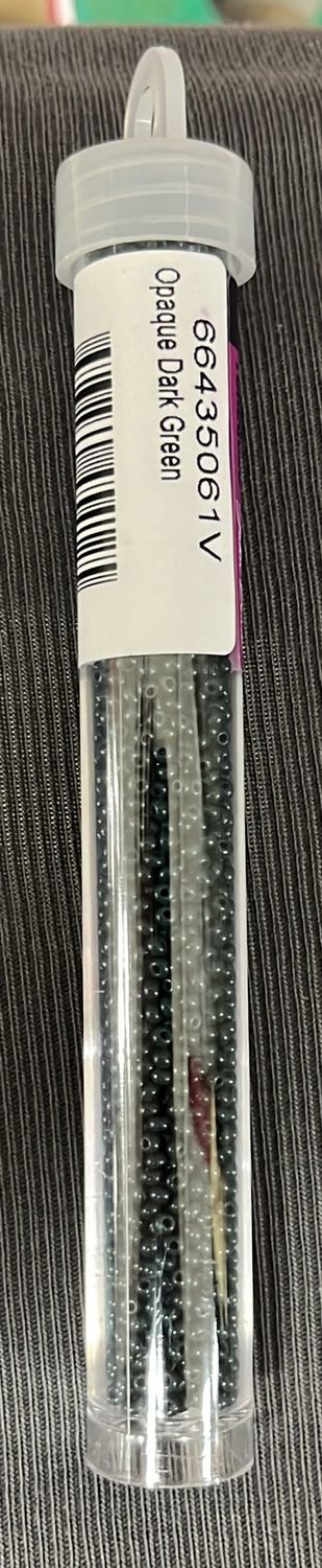 11/0 Czech Seed Beads (66435061V Opaque Dark Green)
