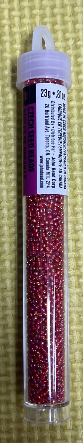11/0 Czech Seed Beads (66435074V S/L Red Rainbow)