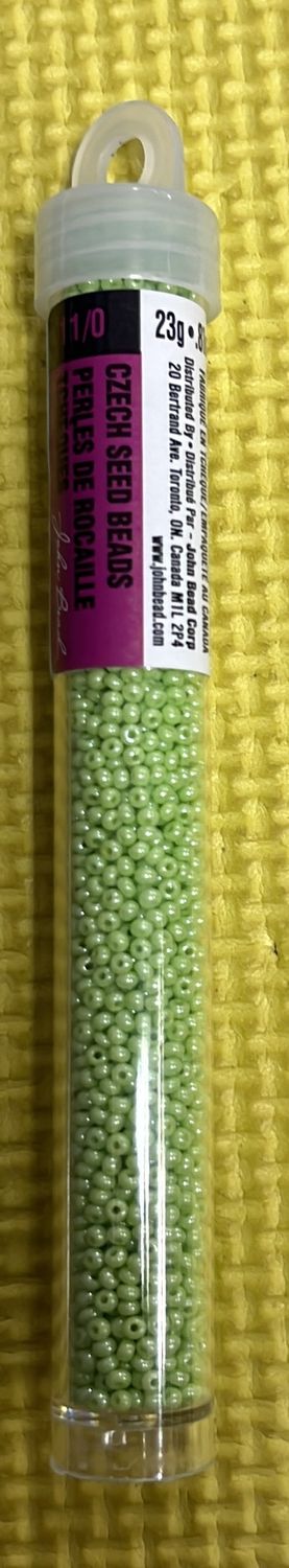 11/0 Czech Seed Beads (66435039V Opaque Green Luster)