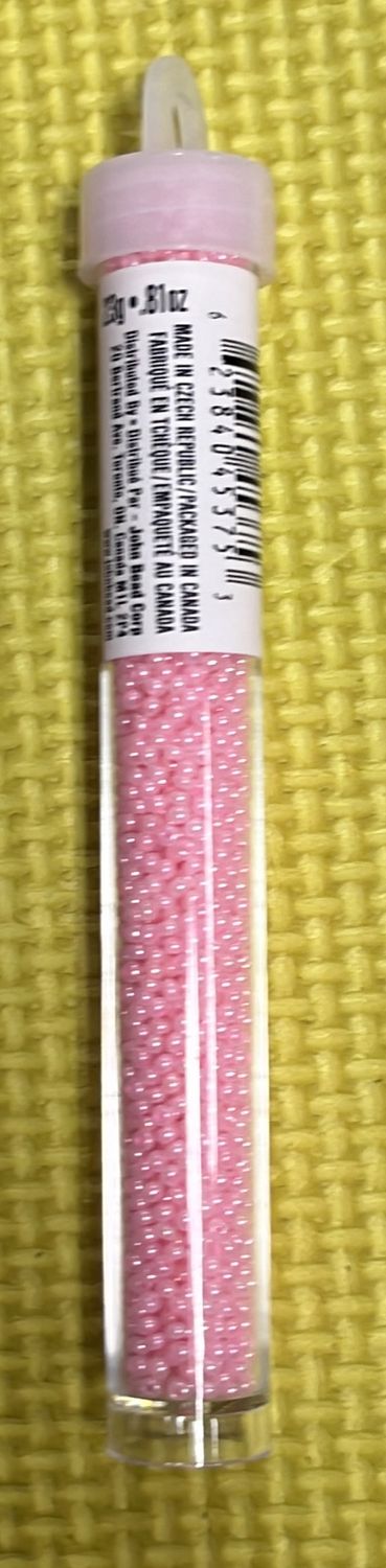 11/0 Czech Seed Beads (66435011V Opaque Pale Pink Dyed Pearl)