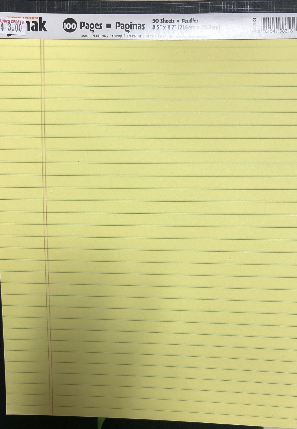 Symak: 100 Pages 8.5&quot; x 11&quot; Yellow Notepad