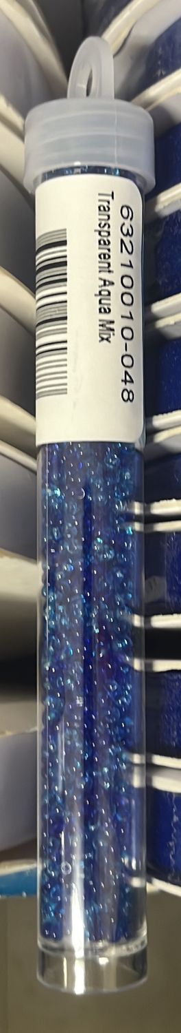 10/0 Czech Seed Beads (63210010-048 Transparent Aqua Mix)