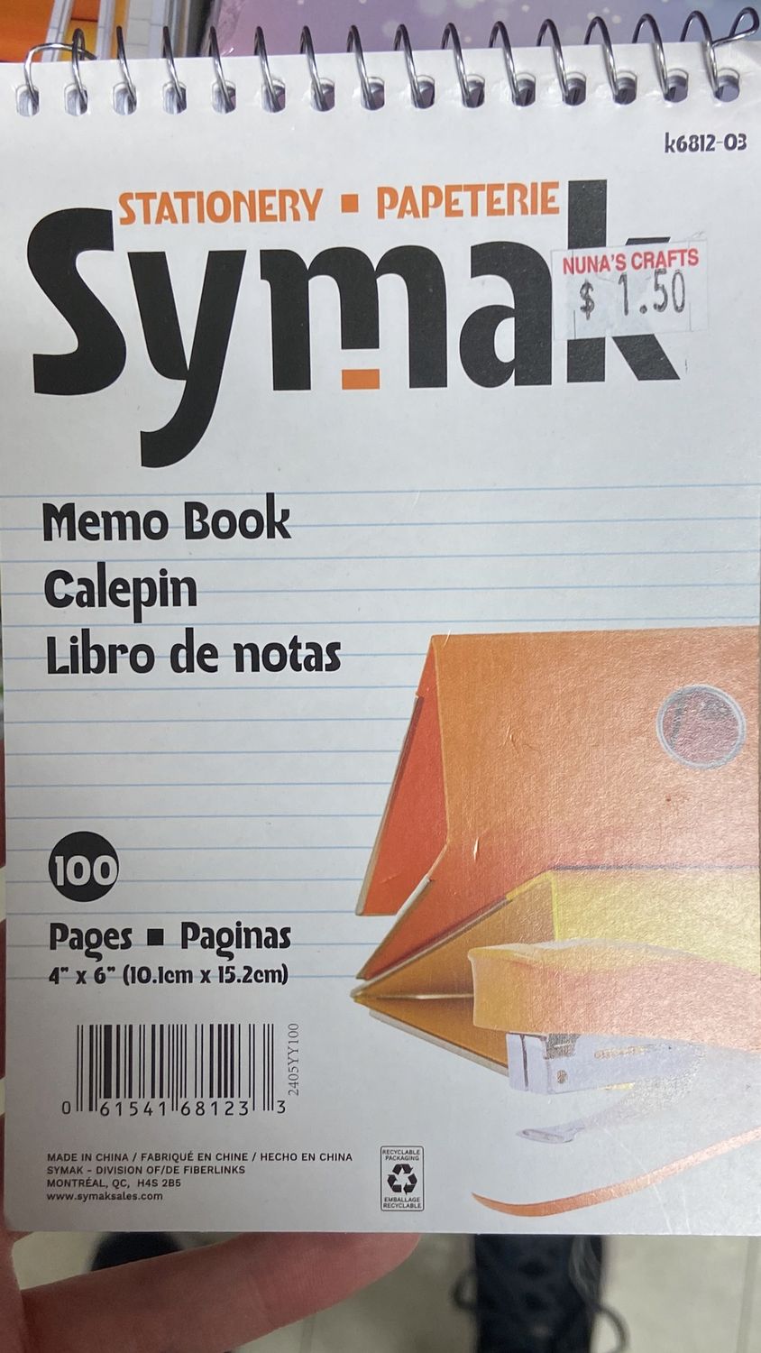 Symak: 100 Pages 4&quot; x 6&quot; Coiled Memo Book